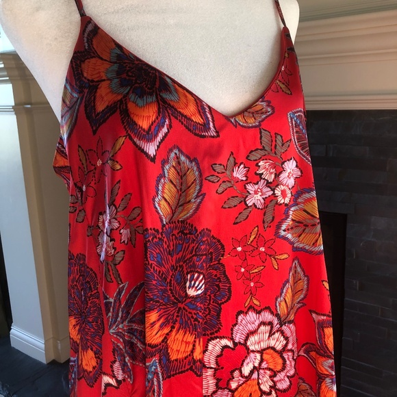 NWT Tahari Size Small Persimmon/ multi-color halter-back dress w/ pockets - Picture 6 of 11